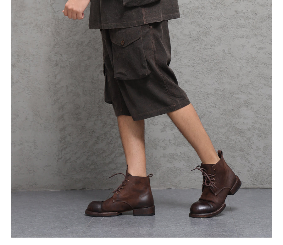 Wild Silk Cuban Collar Half Sleeve Shirt Men's Dye Yam Dyed Tussah Silk Aloha Retro Short Sleeve Shirt Summer