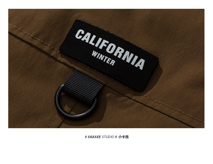 Winter Workwear Hooded Down Jacket Men's Trendy Loose Outdoor Multi-Pocket Functional 90% White Duck Down Warm Coat Trendy