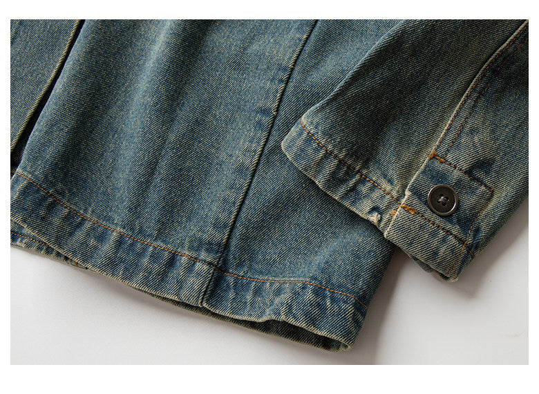 Japanese Retro Washed Distressed Denim Blazer - Loose Casual Jacket 2025 (Men)
