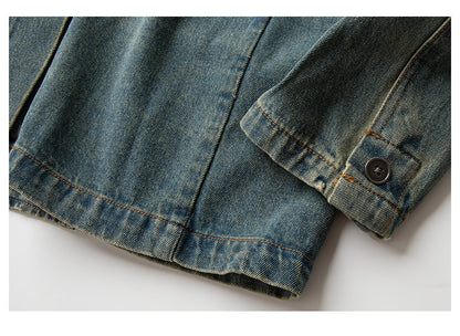 Japanese Retro Washed Distressed Denim Blazer - Loose Casual Jacket 2025 (Men)