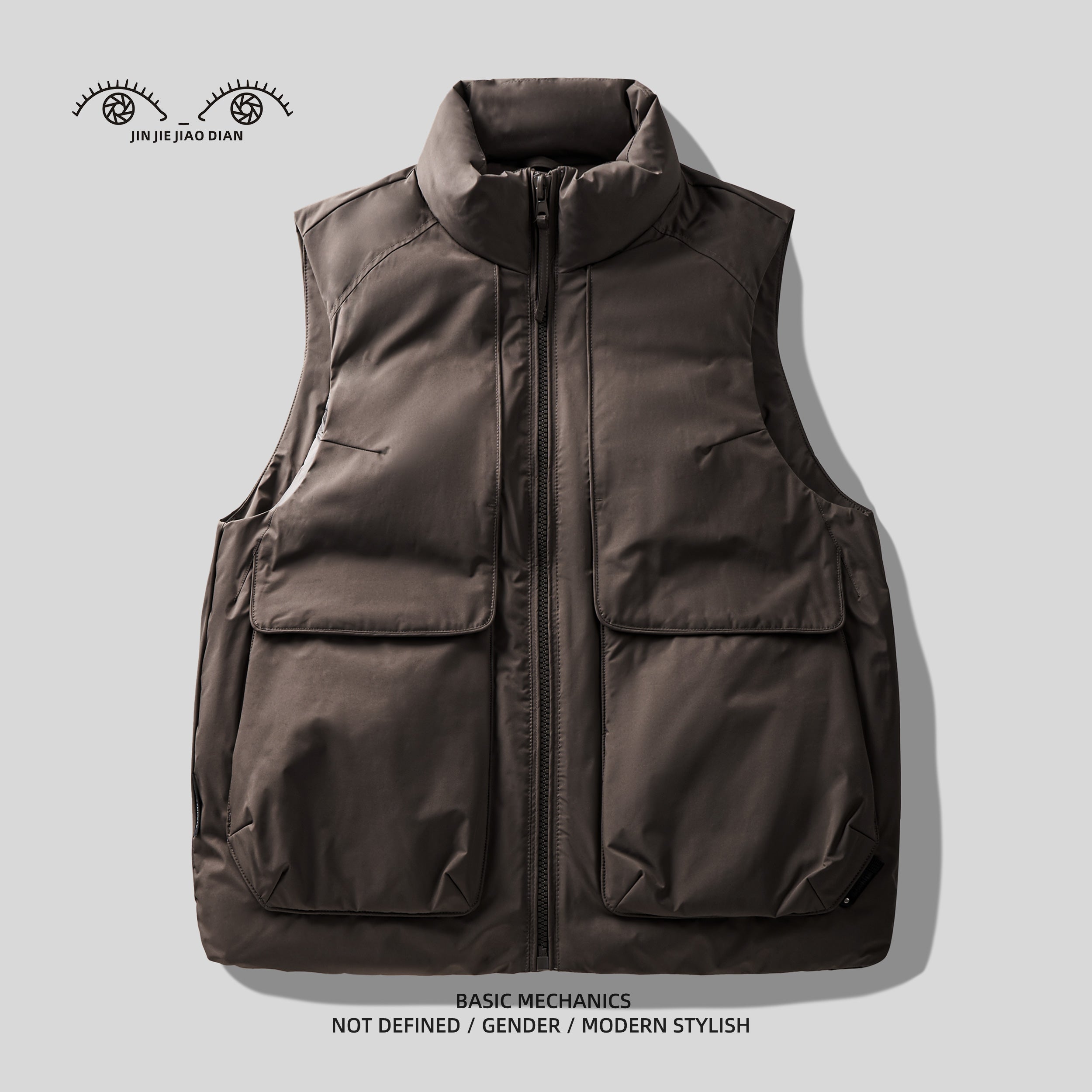 Mountain-Style Caramel 90% Duck-Down Vest – Warm Workwear Insulated (Unisex)