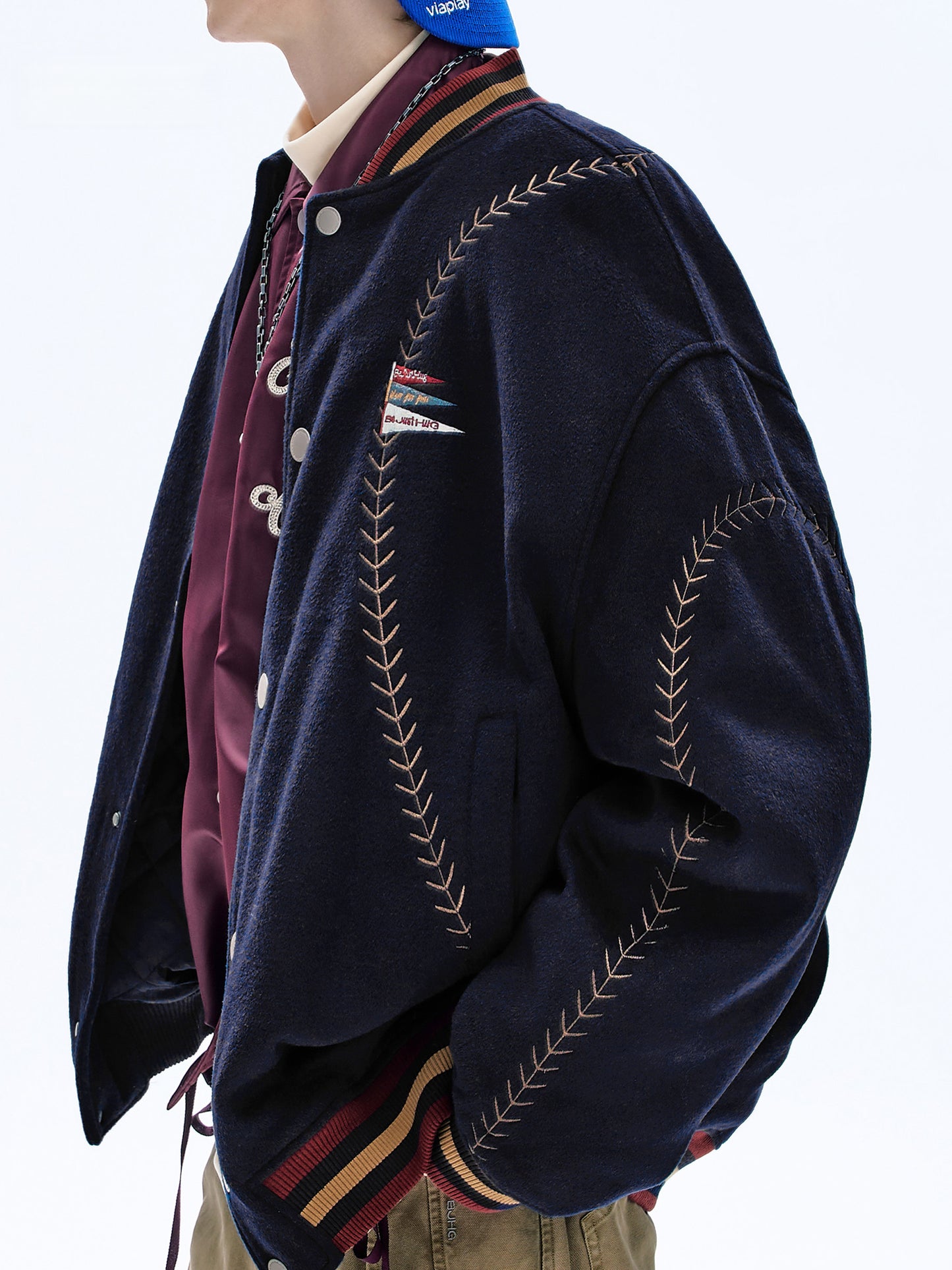 BJHG Quilted Baseball Jacket - American Style Color-Block Winter Coat (Unisex)