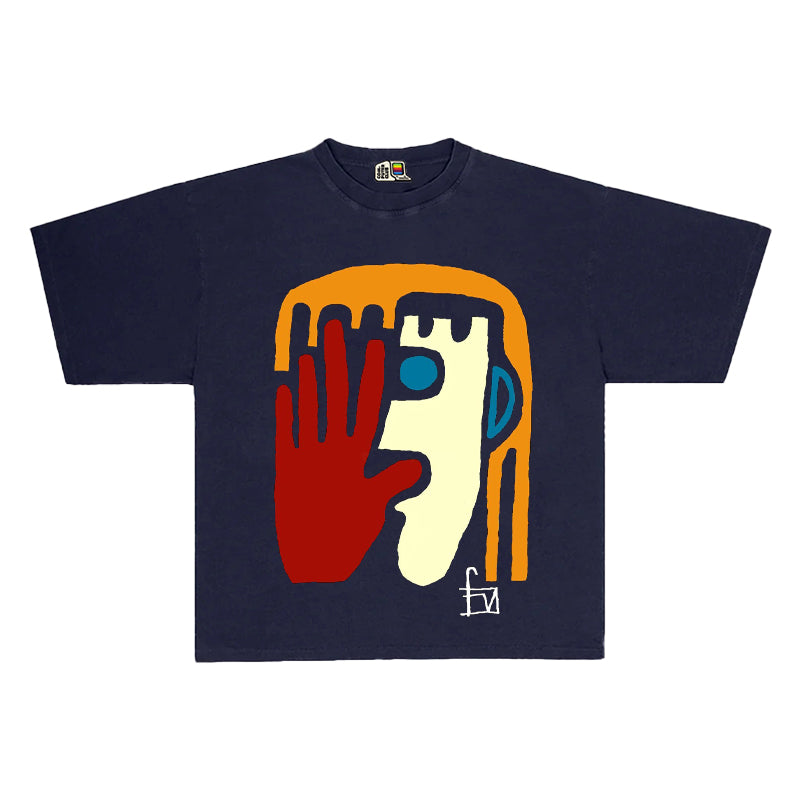 All-Nature Artist Abstract Tee – Unisex Short-Sleeve Hip-Hop High Street Fashion