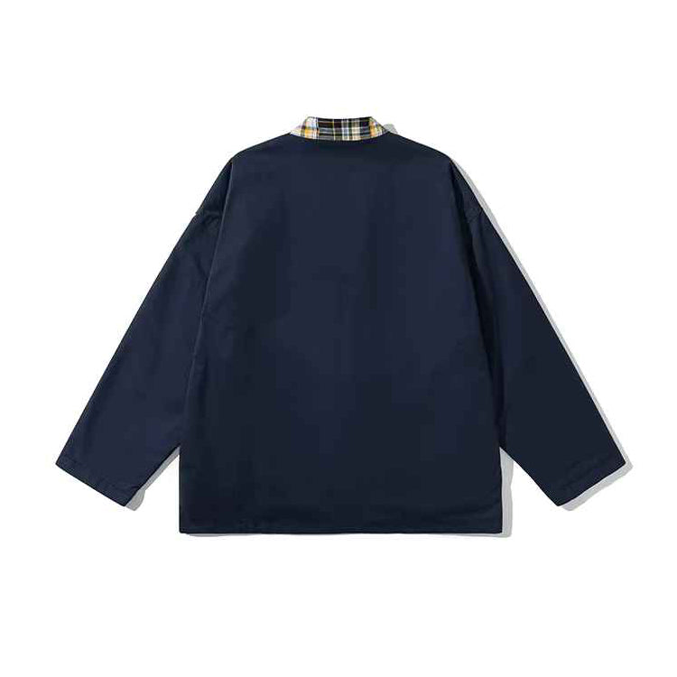 Japanese retro splicing double-sided wearing robe casual coat