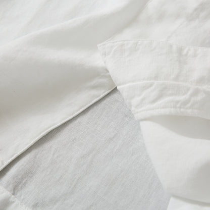 Cool Antibacterial Linen/Lyocell Men's Summer Turn-down Collar Loose Casual Short Sleeve Shirt Top