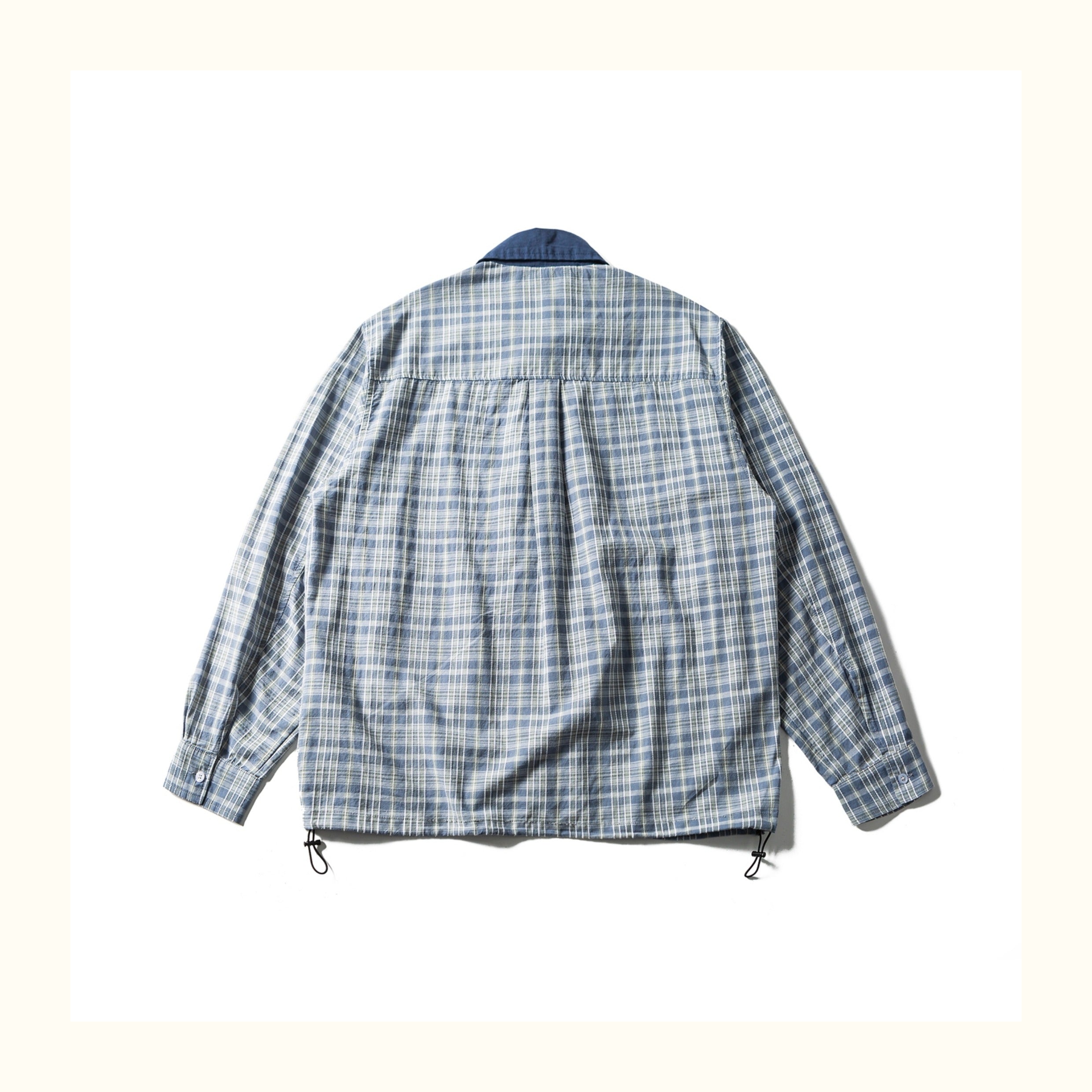 American Retro Workwear Plaid Shirt – Loose Zip-Pocket, Turn-Down Collar (Unisex)