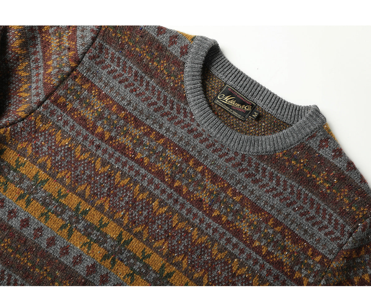 Vintage Fair Isle Wool-Blend Crewneck Sweater – British Heritage Style (Unisex)