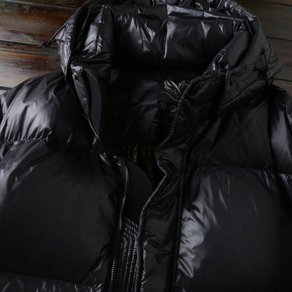 High-Fill 90% Goose-Down Mid-Length Puffer Jacket – Hooded & Cold-Resistant (Plus Sizes Available)