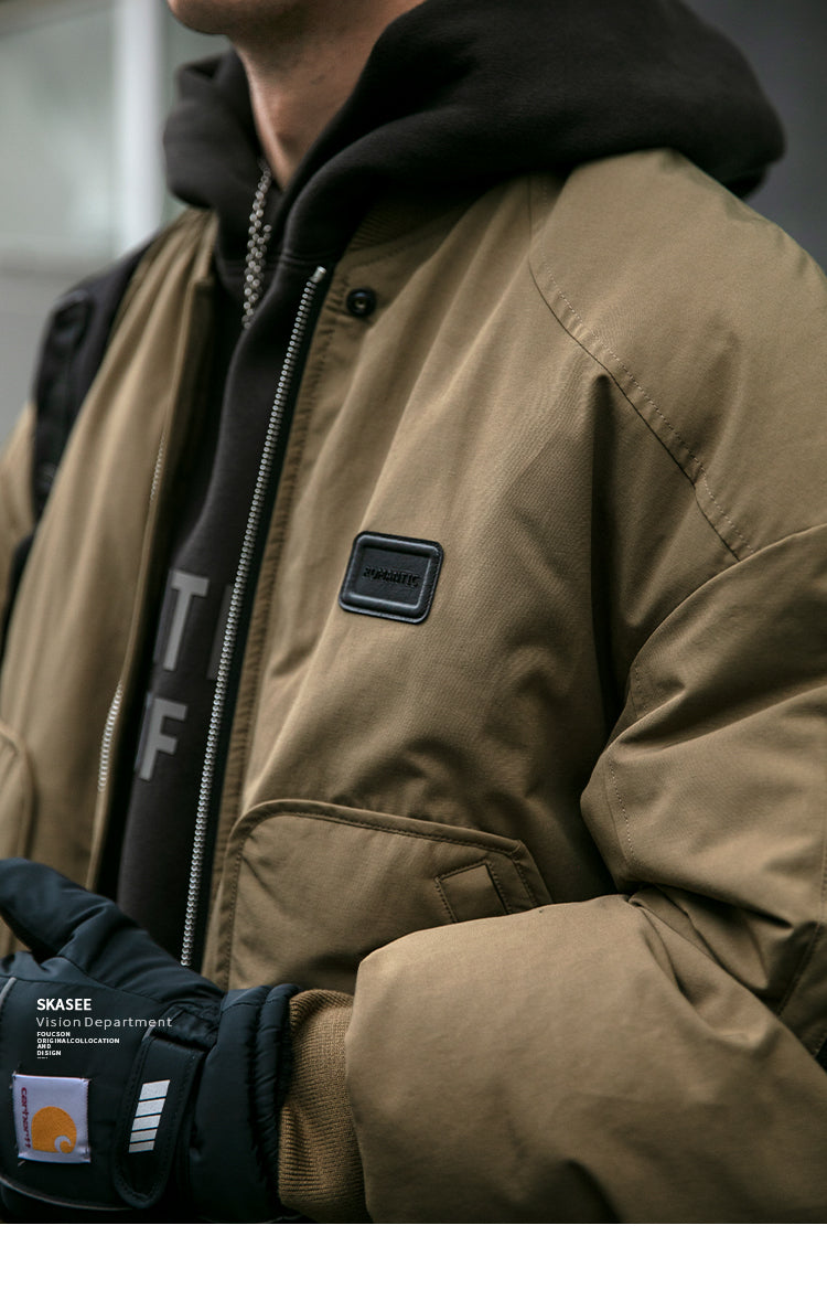 Men's American Trendy Flight Jacket - 90% White Duck Down Warm Workwear Coat