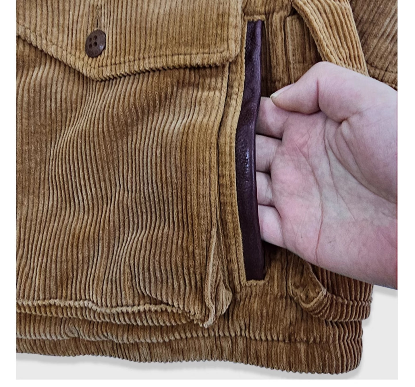 Corduroy Western Hunting Jacket for Men, Washed Multi-Pocket Outdoor Adventure Workwear Retro Windbreaker Jacket