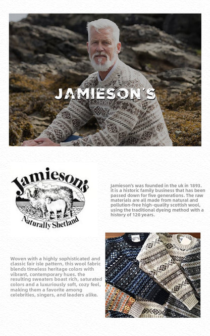 Jamiesons 130-Year Fair Isle Wool Sweater – Scottish Heritage Knit (Unisex)