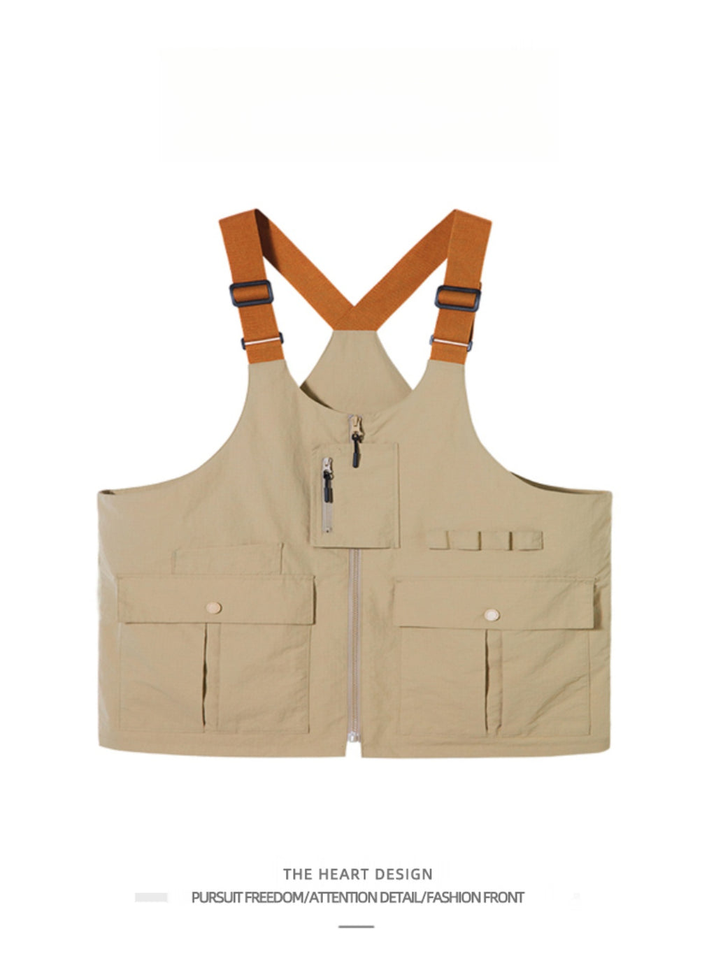 Unisex Convertible Workwear Vest – Textured Woven Multifunctional Top & Single Shoulder Bag – High Street Trendy Brand