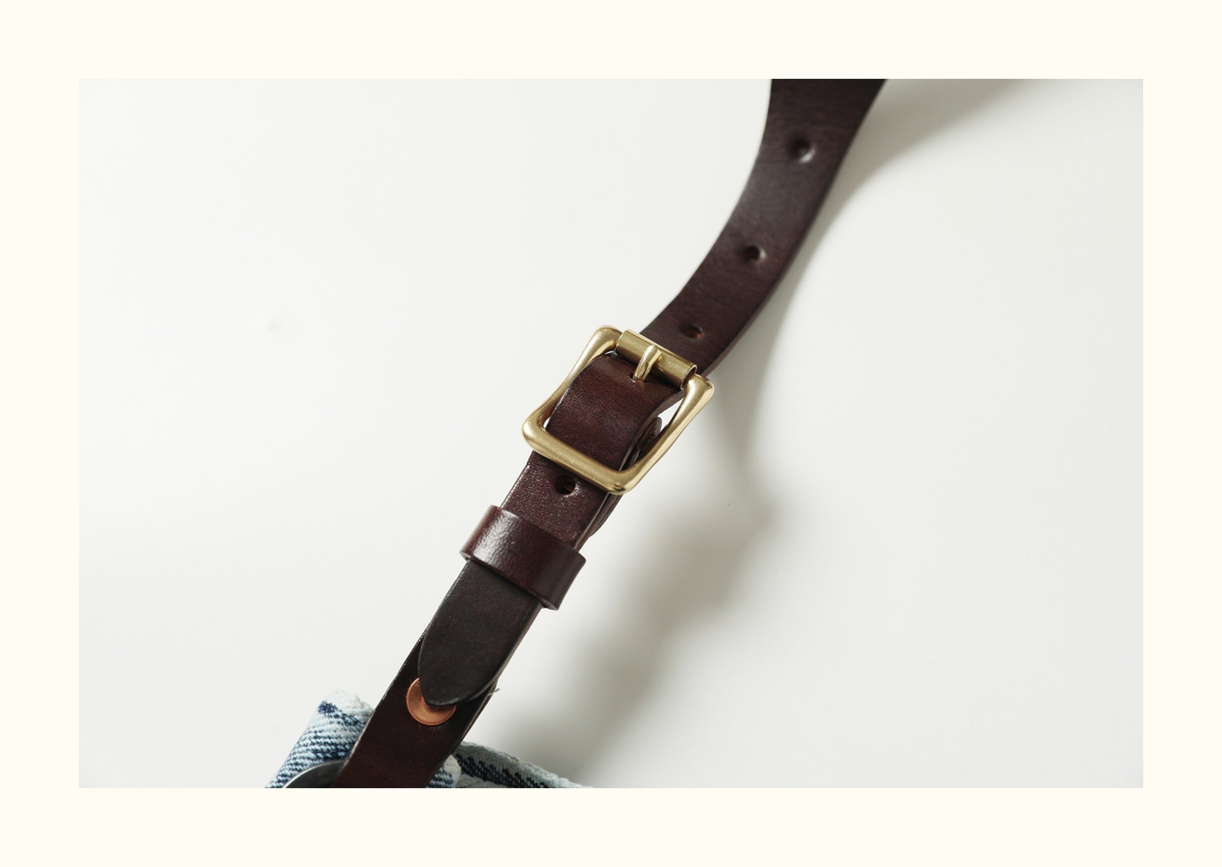 Pure Copper Hardware Imported Vegetable-Tanned Leather Hobo Bag with Denim Large Capacity Casual Bucket Bag Crossbody Bag