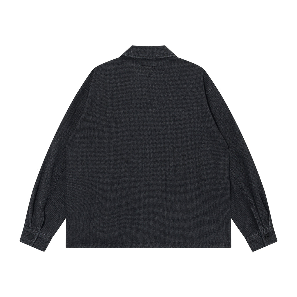 Ethnic-Style Buckle Denim Jacket – Vintage Washed Casual Outerwear with Chinese Folk Detail