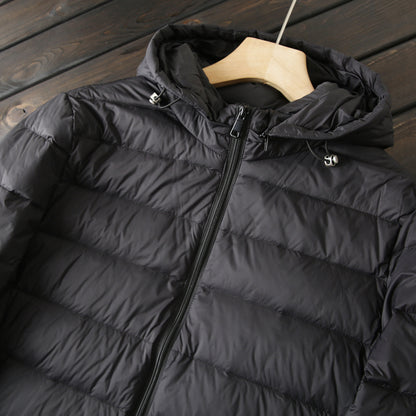 Men's Export Overstock Lightweight Hooded Down Jacket - Autumn Winter Warm Short Cold-Proof Coat