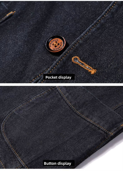 European Heavyweight Denim Workwear Blazer - Motorcycle Jacket (Men)