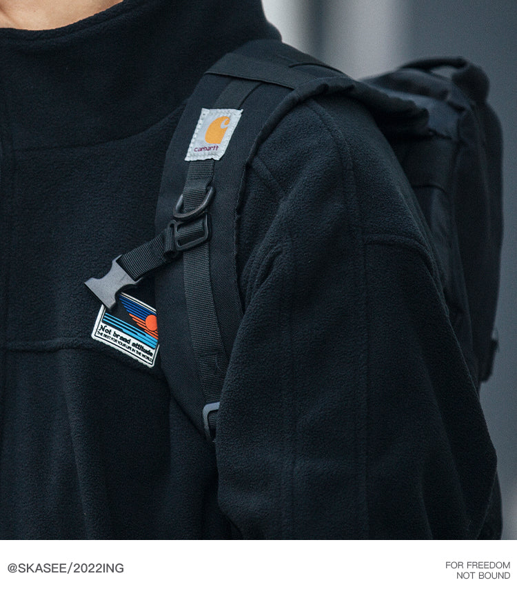 25 Winter Fleece Cardigan Cotton Jacket Men's Trendy Loose Couple Sweatshirt Men's BF Style Stand Collar Casual Top Coat