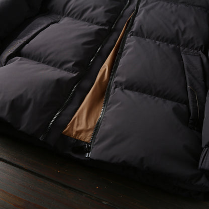 Men's Plus Size Export Overstock Puffer Jacket - High-Puff Hooded Thickened White Duck Down Coat