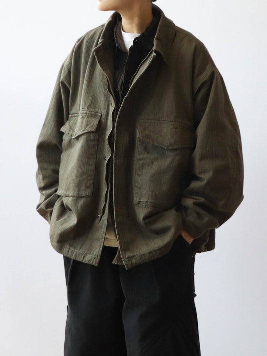 Japanese Vintage Distressed Oversized Workwear Jacket - A-Line Coat (Unisex)