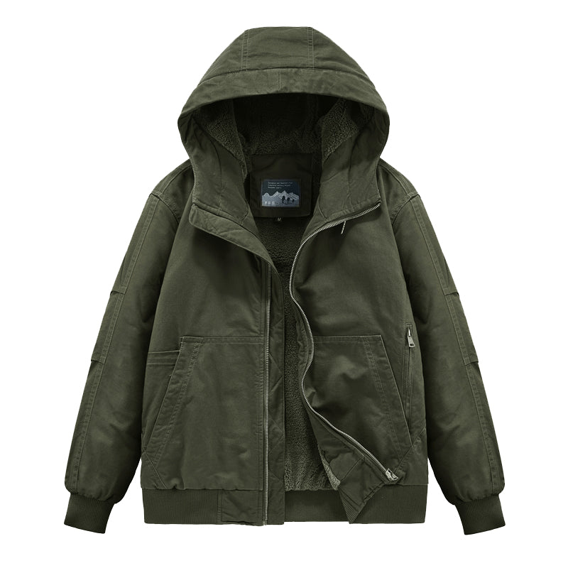 Men's Navy N1 Deck Jacket - American Workwear Lamb Wool Hooded Coat