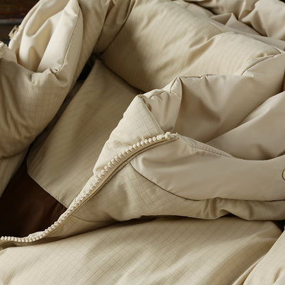 Men's Plus Size Export Overstock Puffer Jacket - High-Puff Hooded Thickened White Duck Down Coat