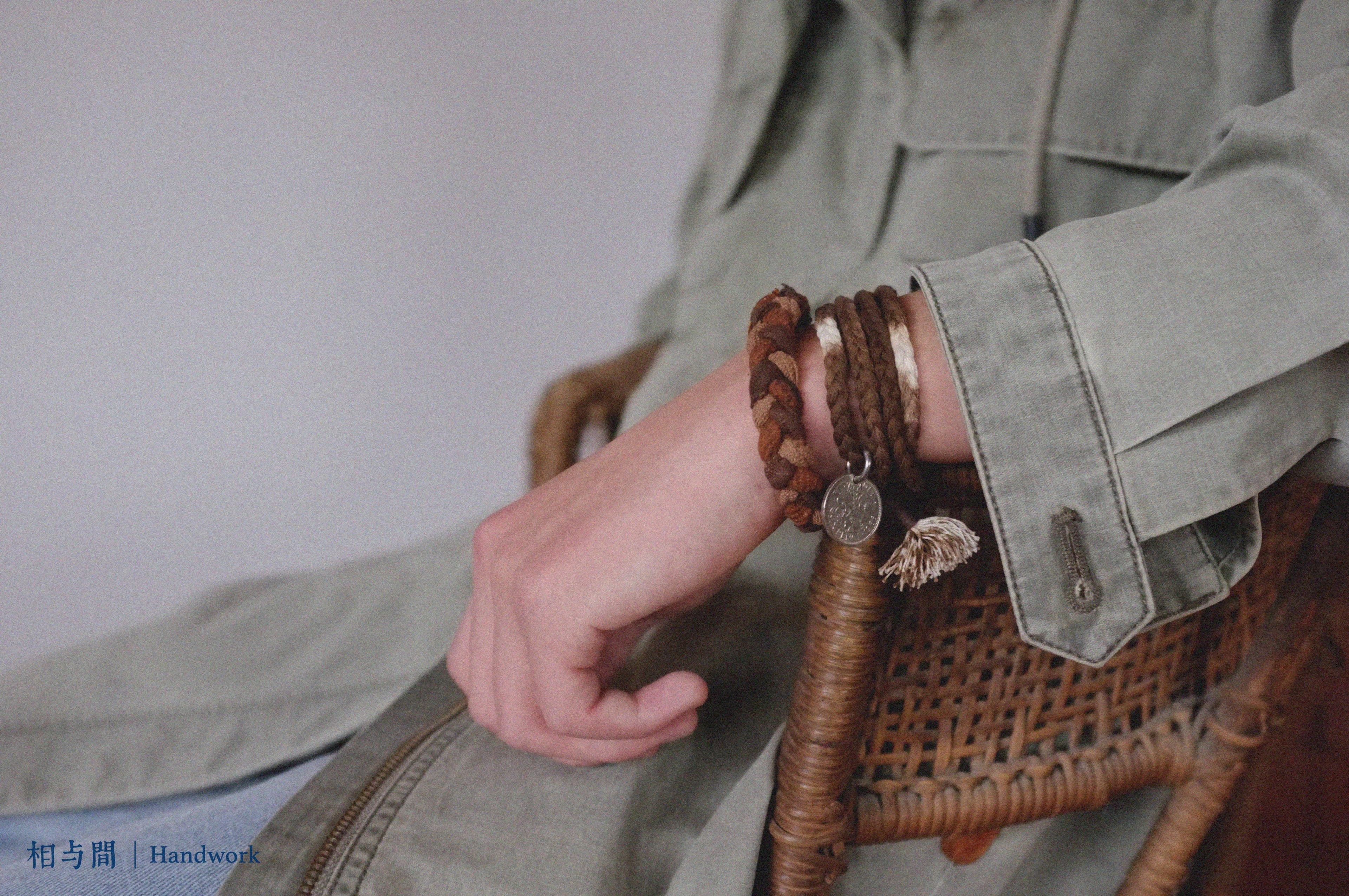 Sixpenny Lucky Coin Plant Dyed Woven Hand Strap National Fashion Original Necklace Bracelet Dual-Use