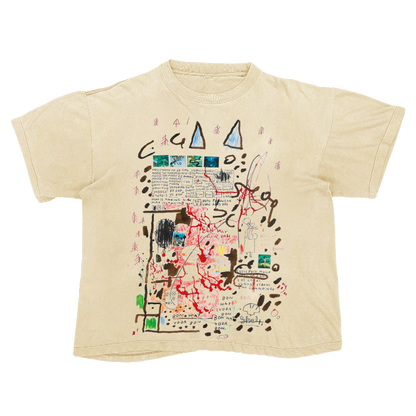 Black Ink Tattoo Punk Distressed Washed Short Sleeve T-Shirt