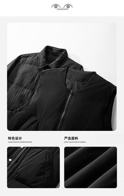 Two-Piece White Duck Down Jacket – Designer Split-Style Winter Coat (Unisex)