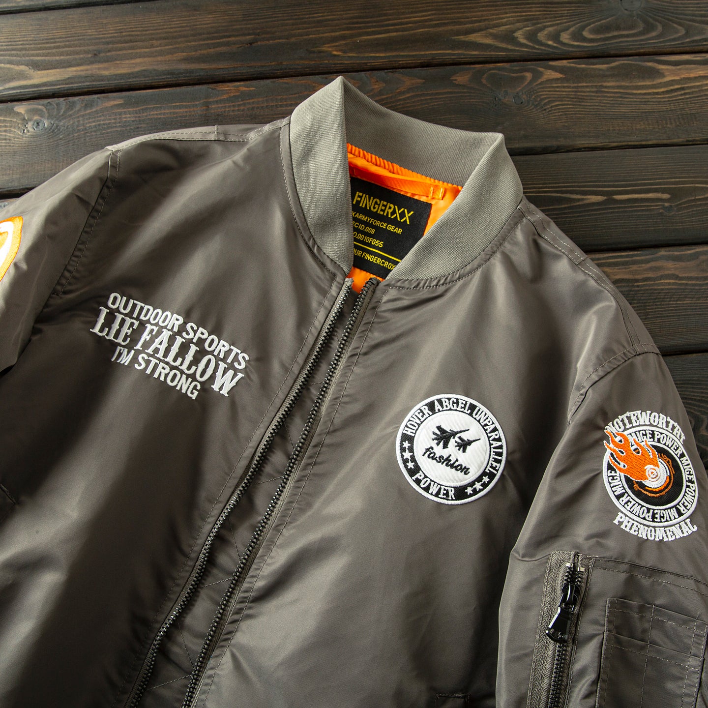 Men’s Heavy Embroidery Baseball-Collar Flight Jacket – Rugged Retro Casual for Fall