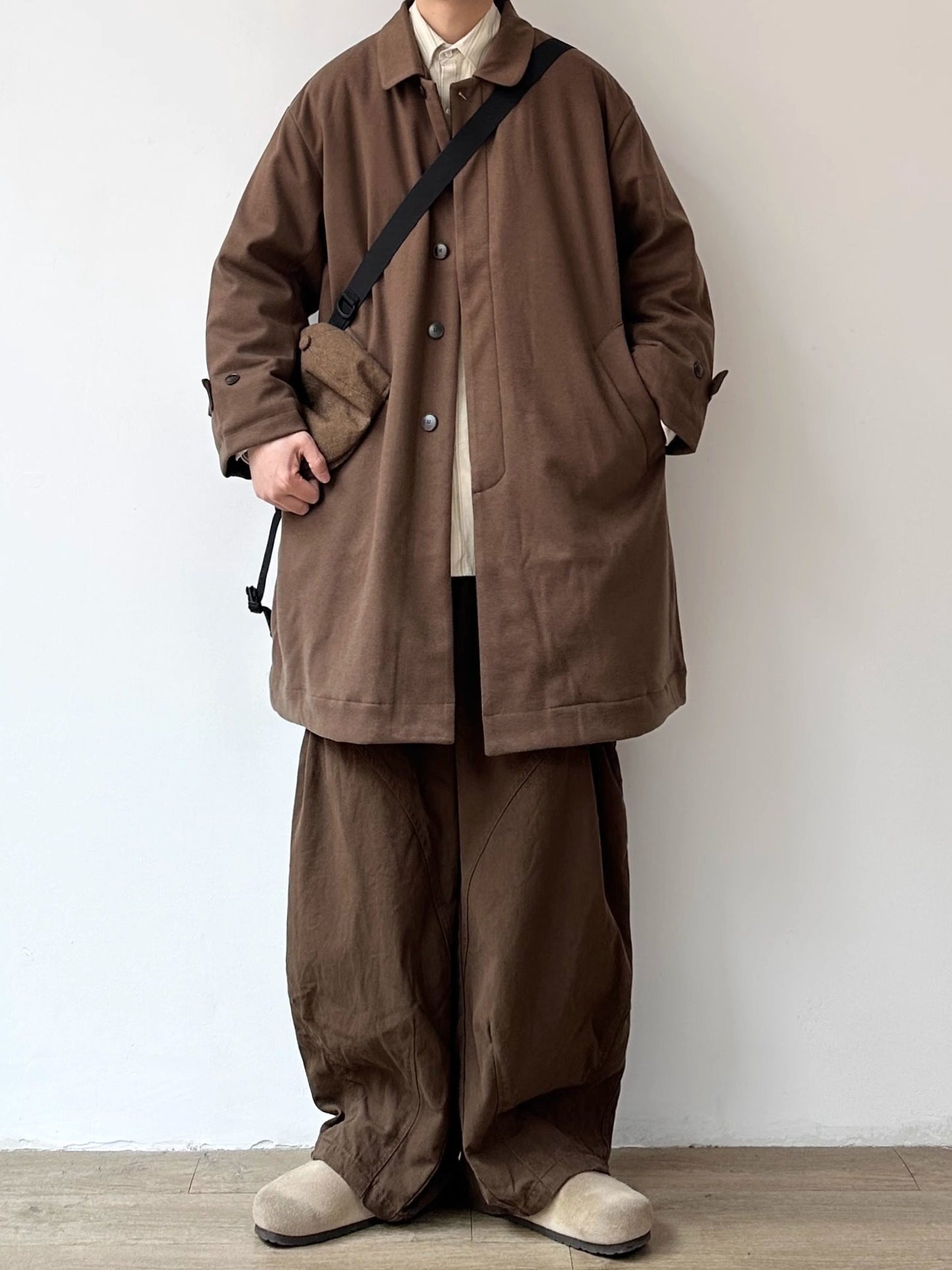Japanese Style Mid-Length Wool Coat - Thickened Loose Jacket (Unisex)