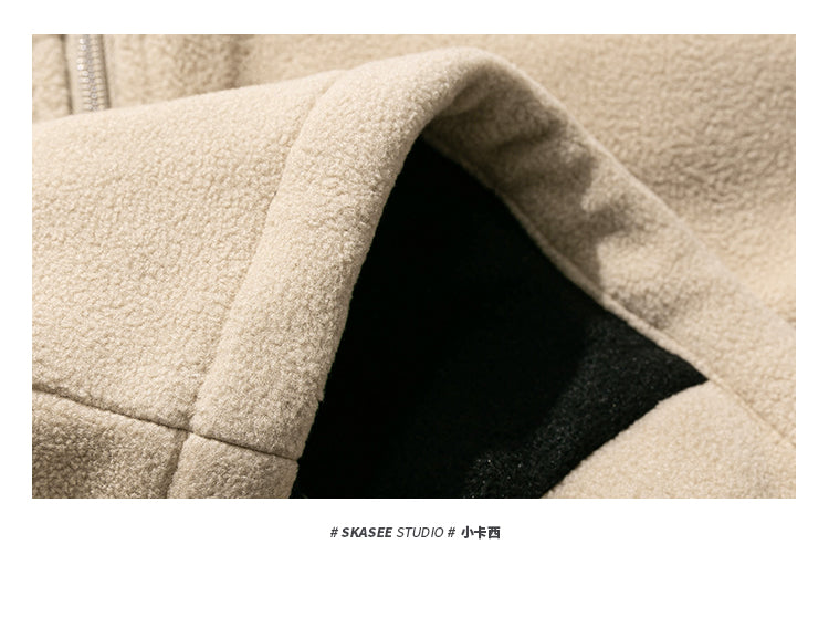 Men's Winter Fleece Cardigan - Trendy Loose BF Style Stand Collar