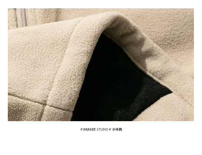 Men's Winter Fleece Cardigan - Trendy Loose BF Style Stand Collar