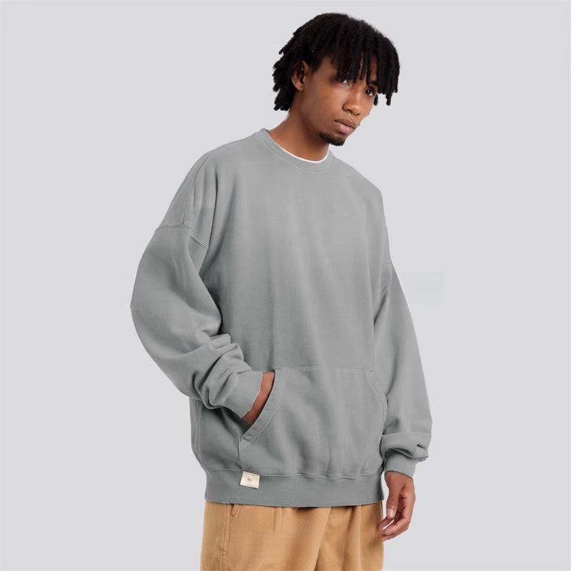 Washed Vintage Heavyweight Crewneck Sweatshirt Retro