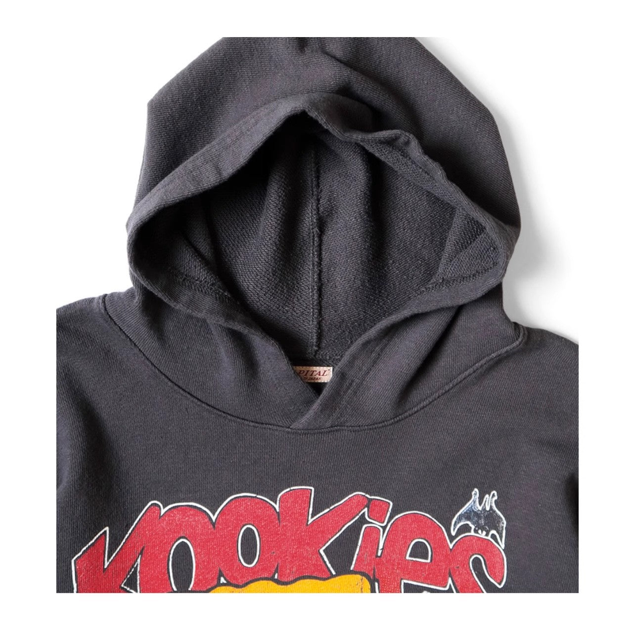 Japanese Retro Washed Cotton-Fleece Hoodie – KAPITAL 25AW Fun Print (Unisex)