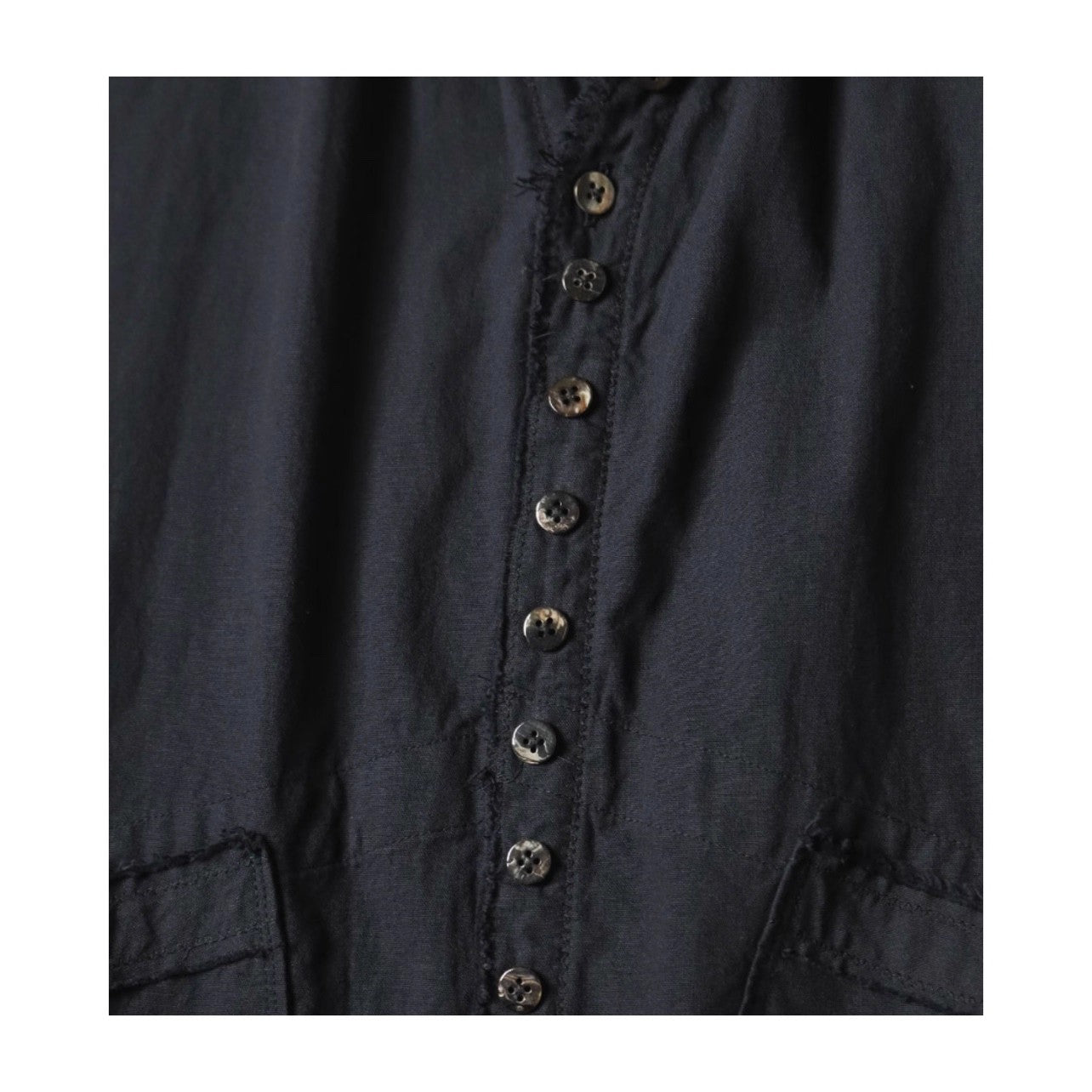 25AW Kapital Kazuhiro Hirata Cotton-Linen Shirt – Double Pocket, Irregular Button, Loose Japanese Streetwear