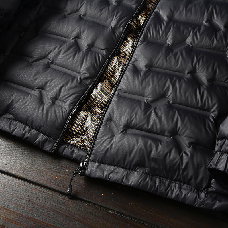 Men's Plus Size Hooded Down Jacket - Export Overstock Fully Glued Filled Lightweight Warm Autumn Winter Coat