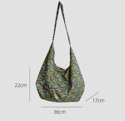 Original Spring Summer New Print Large Capacity Retro Shoulder Bag Fashion Crossbody Lightweight Tote Bag