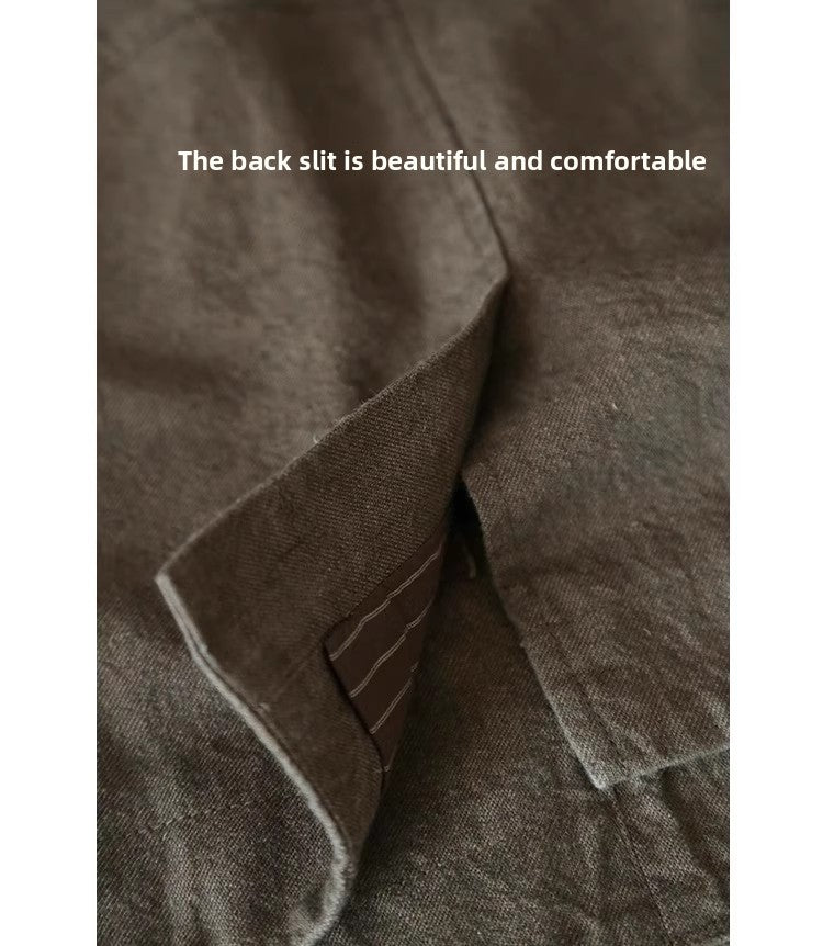 Traditional Loom Linen Blazer - Three-Dimensional Cut Casual Jacket (Women)