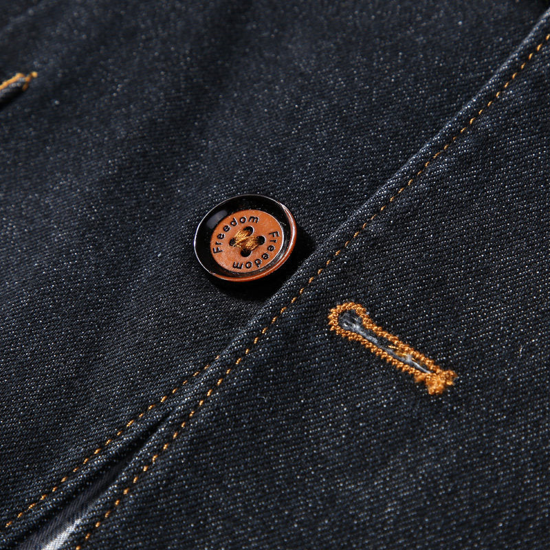 European Heavyweight Denim Workwear Blazer - Motorcycle Jacket (Men)