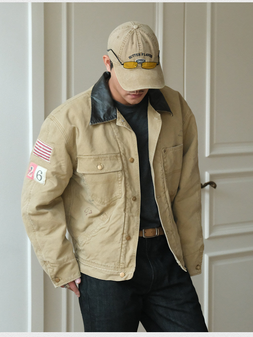 Cotton Lapel Workwear Jacket – Vintage Loose Fit – Coats Jackets | japanese streetwear | vintage workwear | unisex | Yamalinclothes