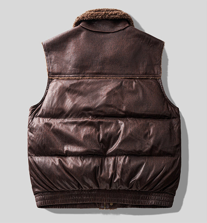 Lambswool Patchwork Thickened Cotton Jacket – Vintage Heavyweight Loose Unisex – Vests | japanese streetwear | vintage workwear | unisex | Yamalinclothes