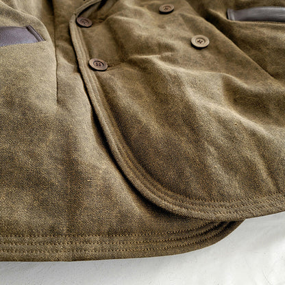 Thickened Washed Cowhide Lapel Double-Breasted Coat – Oversized Unisex – Japanese vintage | fall outfits 2026 | fall winter outfits | classy winter outfits | lazy comfy outfits | japanese streetwear | vintage workwear | yamalin clothes | Yamalinclothes