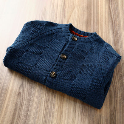 100% Wool Knit Cardigan – Heavyweight Old-School Workwear Men – Japanese vintage | yamalin clothes | Yamalinclothes