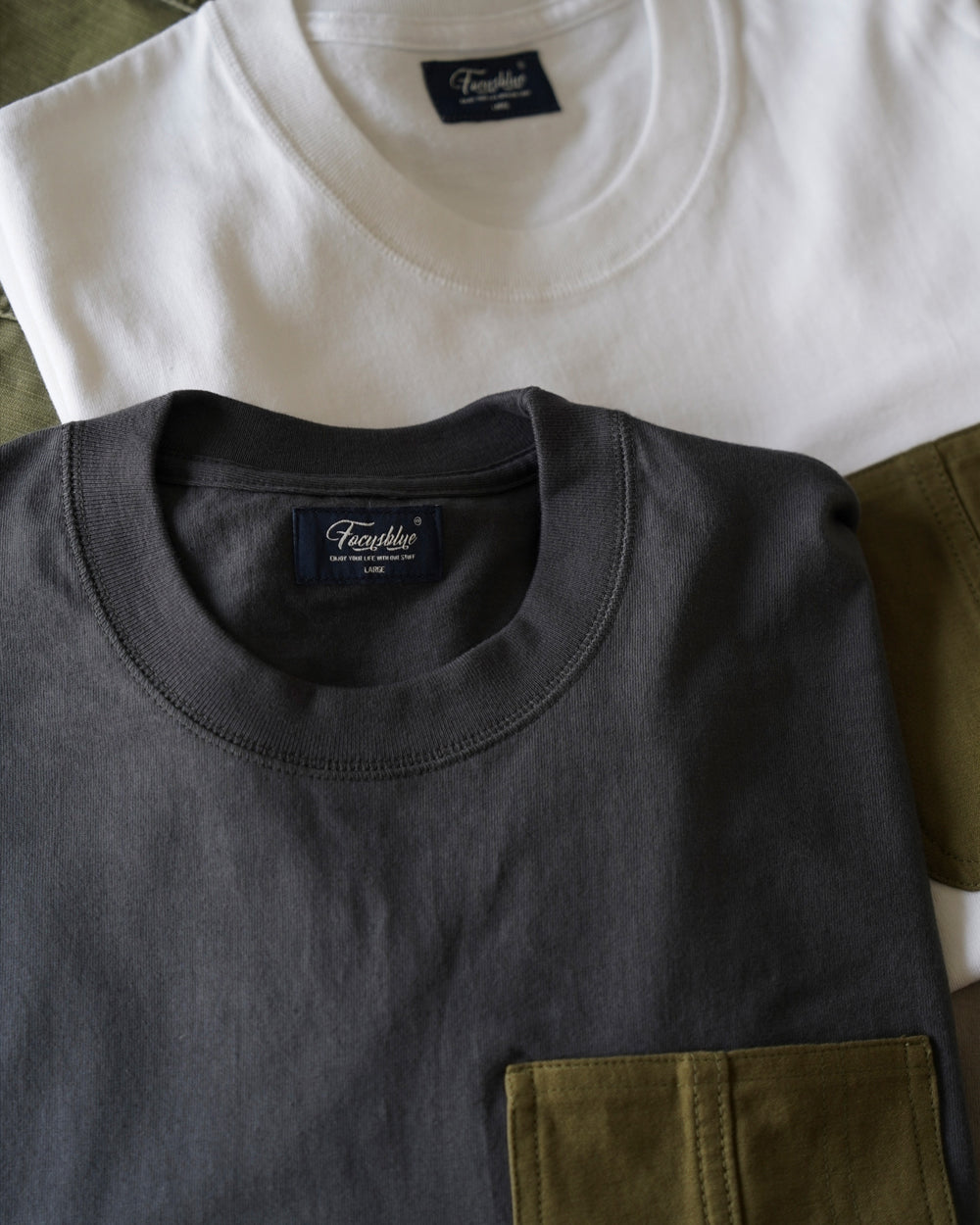 Japanese Workwear Military Pocket Tee – Unisex Loose Short Sleeve T-Shirt