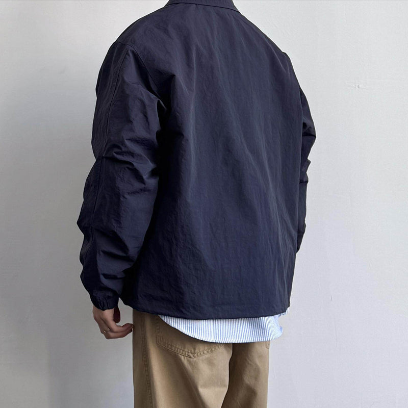 Japanese Retro Lapel Coach Cargo Jacket – Loose Fit Solid Color Men’s Spring Autumn – Japanese vintage | yamalin clothes | Yamalinclothes