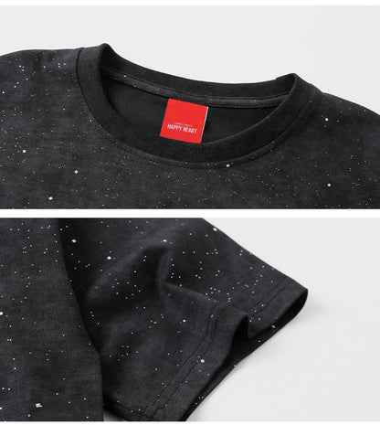 Tie-Dye Starry Cotton Crewneck T-Shirt – Loose Unisex Summer Tee