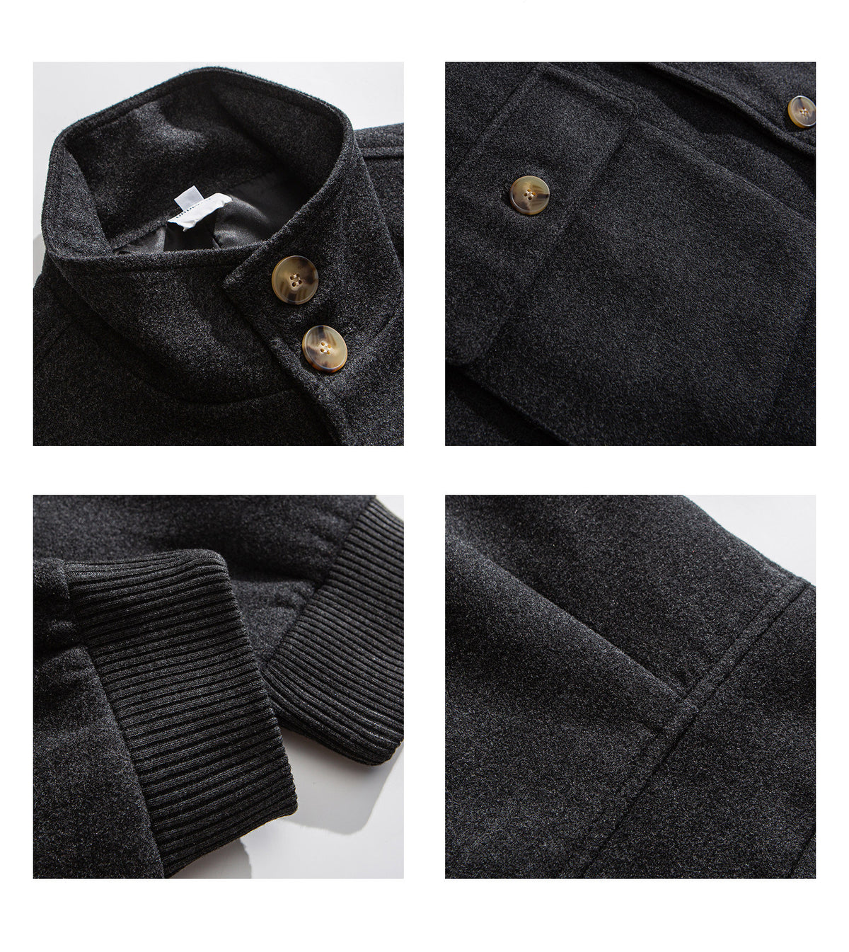 Wool Blend Stand Collar Utility Jacket – American Vintage Minimalist Loose Unisex – Coats Jackets | japanese streetwear | vintage workwear | unisex | Yamalinclothes