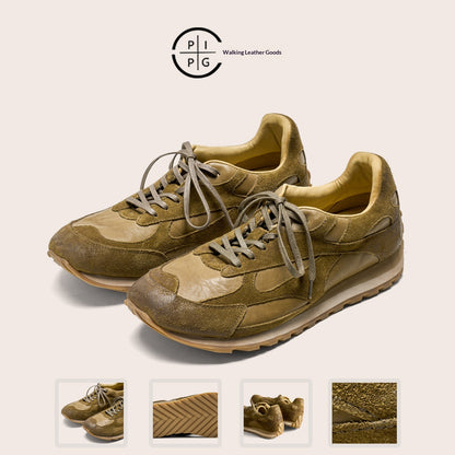 Vintage Distressed Washed Thick-Sole Training Sneakers – Breathable Casual Shoes for Men | Japanese vintage | yamalin clothes | Yamalinclothes