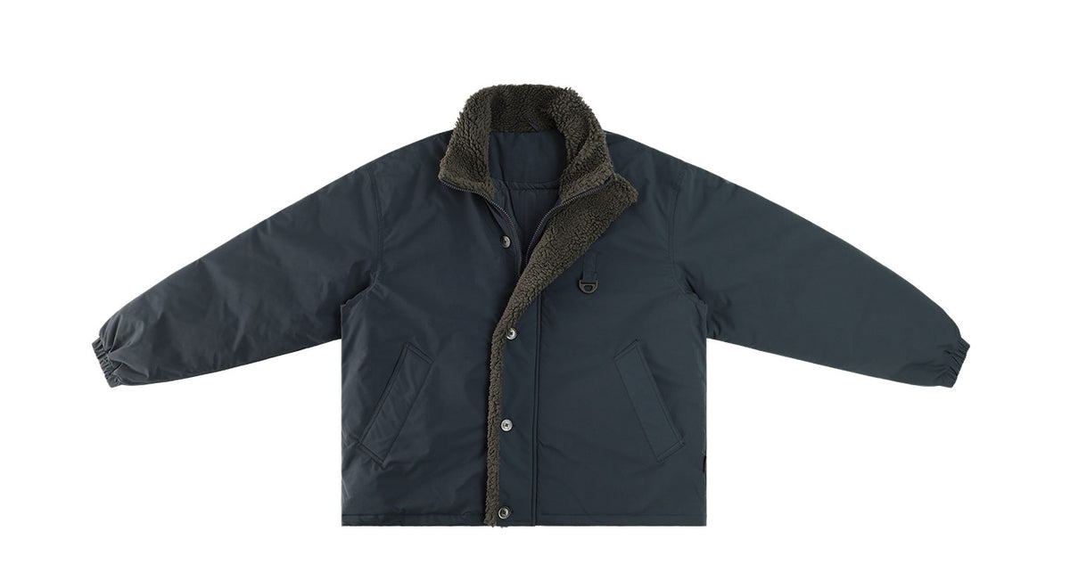 Stand-Collar Jacket – Fleece Trim & Button Front | Yamalinclothes