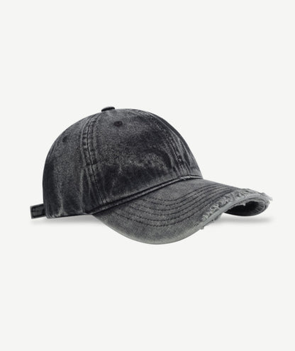Washed Distressed Denim Baseball Cap – Curved Brim Adjustable Unisex